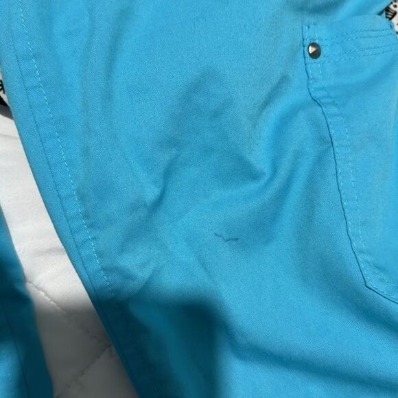 Purple Label Yoga Turquoise Scrub Pants XS Elastic Waist Womens Lightweight Stre - Picture 7 of 10